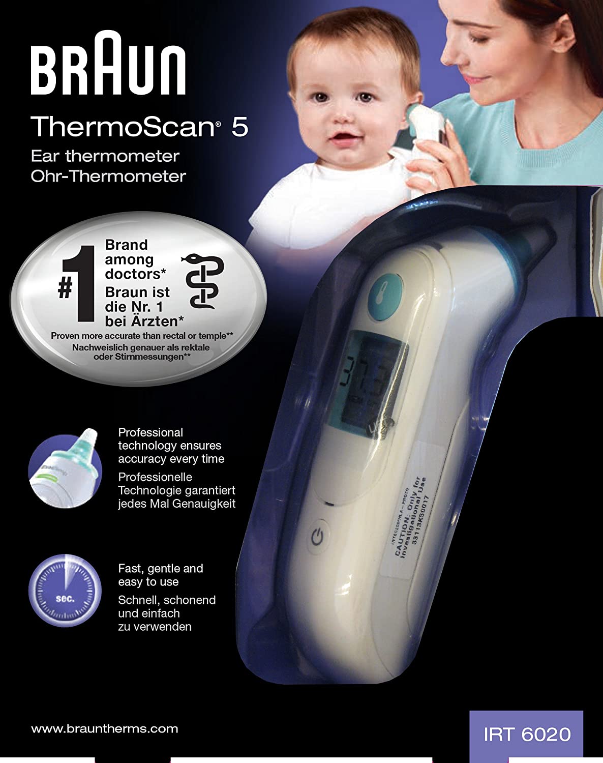 NHIỆT KẾ ĐIỆN TỬ ĐO TAI BRAUN IRT6020